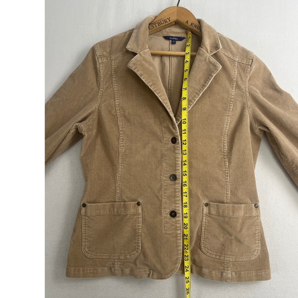 Reitmans Womens Tan Corduroy Blazer Jacket Beige Stretch Cotton Size 11 - Picture 7 of 10